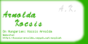 arnolda kocsis business card
